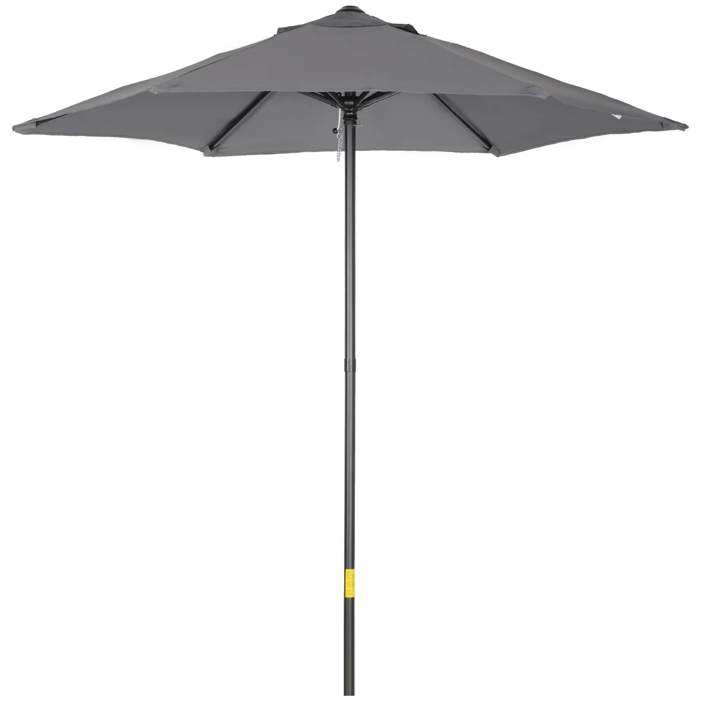 6.6FT Outdoor Patio Umbrella, 6 Solid Ribs, Dark Grey Patio Umbrellas at Gallery Canada