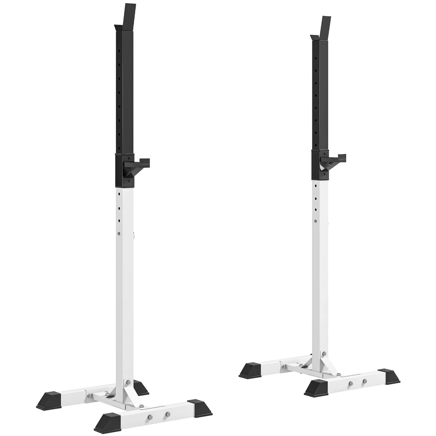 Adjustable Barbell Rack, Squat Stand, 2 Bars Holder, Black, White Power Towers at Gallery Canada