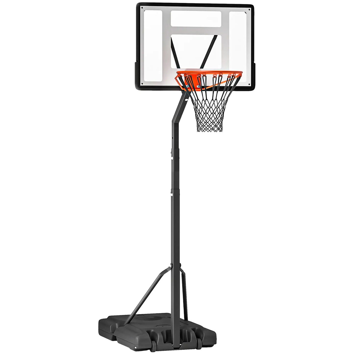 Portable Basketball Hoop Stand with Wheels, Height Adjustable 8FT-10FT, Black Basketball at Gallery Canada
