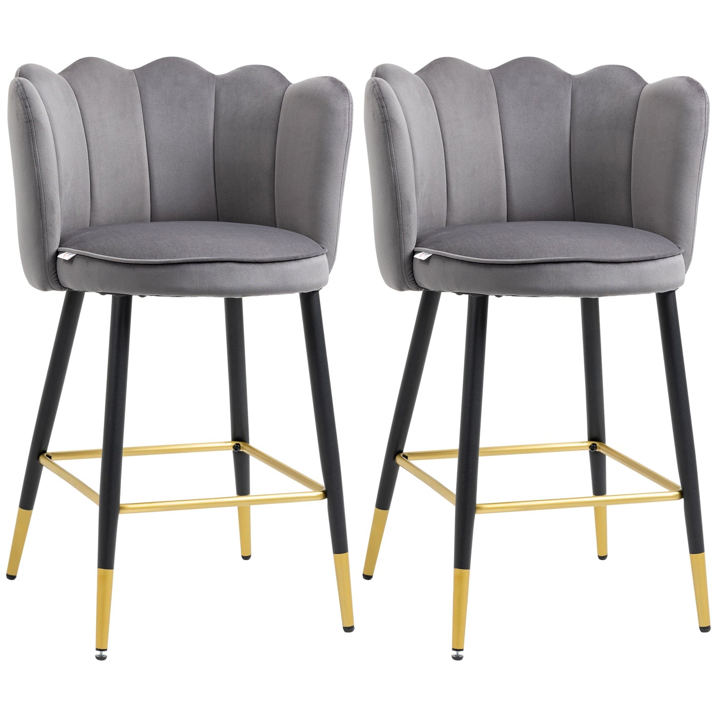Bar Stools Set of 2 Modern Counter Height Bar Stools with Back, Footrest for Home Kitchen, 23.2"x20.5"x35.4", Grey at Gallery Canada
