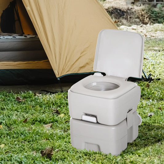 Portable Travel Toilet, Detachable Flushable Tank, 5.3 Gallon (20L) Camping Toilets Grey at Gallery Canada