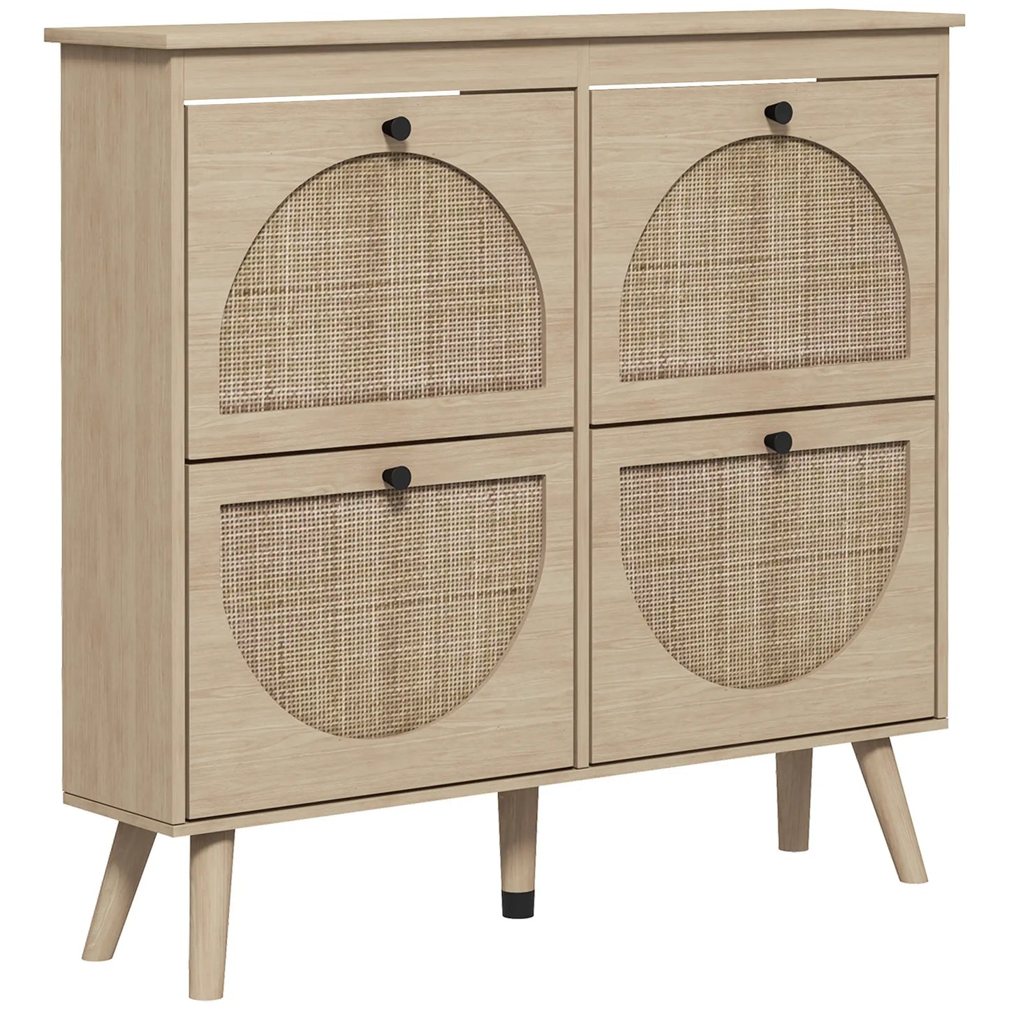 Shoe Cabinet, 4 Flip Drawers, Adjustable Shelves, Holds 20 Pairs, Oak Shoe Storage Cabinets & Racks at Gallery Canada