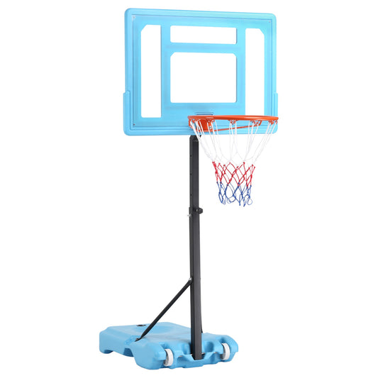 Poolside Basketball Hoop Stand, 36.5"-48.5" Height Adjustable Portable Hoop System Goal Stand, w/ Clear Backboard &; Fillable Base for Adults &; Kids, Blue - Gallery Canada