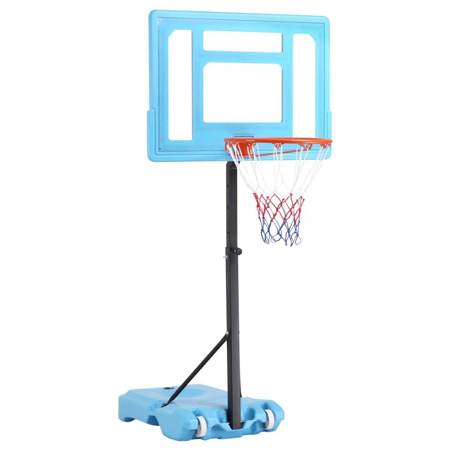 Poolside Basketball Hoop Stand, 36.5"-48.5" Height Adjustable Portable Hoop System Goal Stand, w/ Clear Backboard &; Fillable Base for Adults &; Kids, Blue at Gallery Canada
