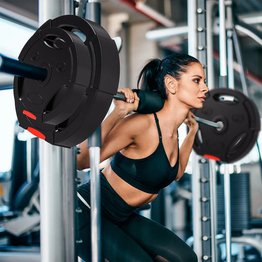 1-Inch Weight Plates, Barbell Weights Set, 2 x 22lbs + 2 x 11lbs Dumbbells & Barbells Black at Gallery Canada