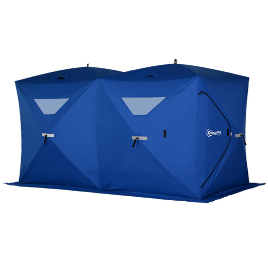 5-8 Person Pop-up Ice Fishing Shelter, Portable Ice Fishing Tent, Blue - Gallery Canada