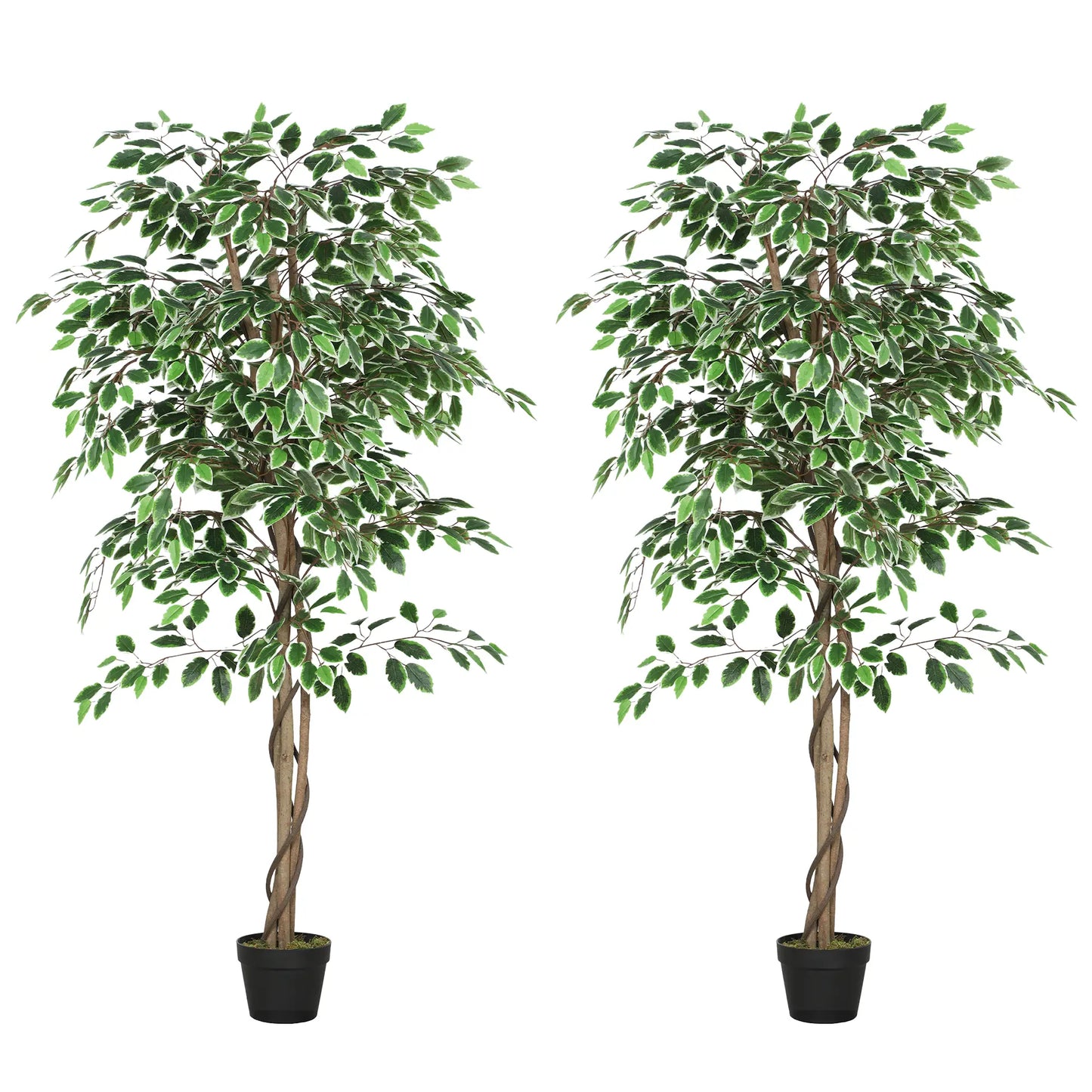 5.3 FT Artificial Ficus Tree With Pot, Indoor Home Office Decor Artificial Trees at Gallery Canada