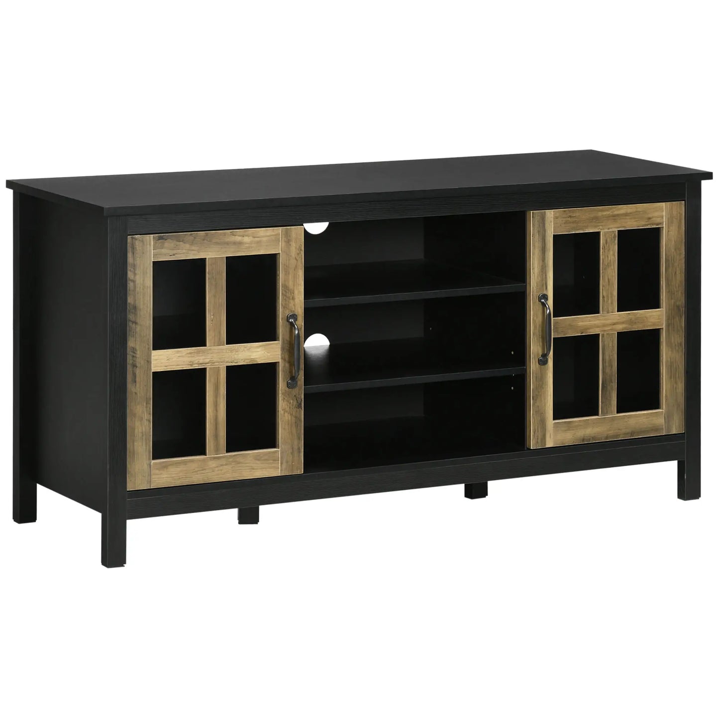 TV Stand for 55 Inch TVs, Adjustable Shelves, Cable Holes, Black TV Stands at Gallery Canada