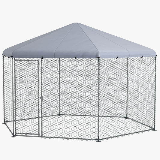 Chicken Coop with Cover for Outdoor Backyard, Chicken Run for 10-15 Chickens, Rabbits, Ducks, 13.1' x 11.4' - Gallery Canada