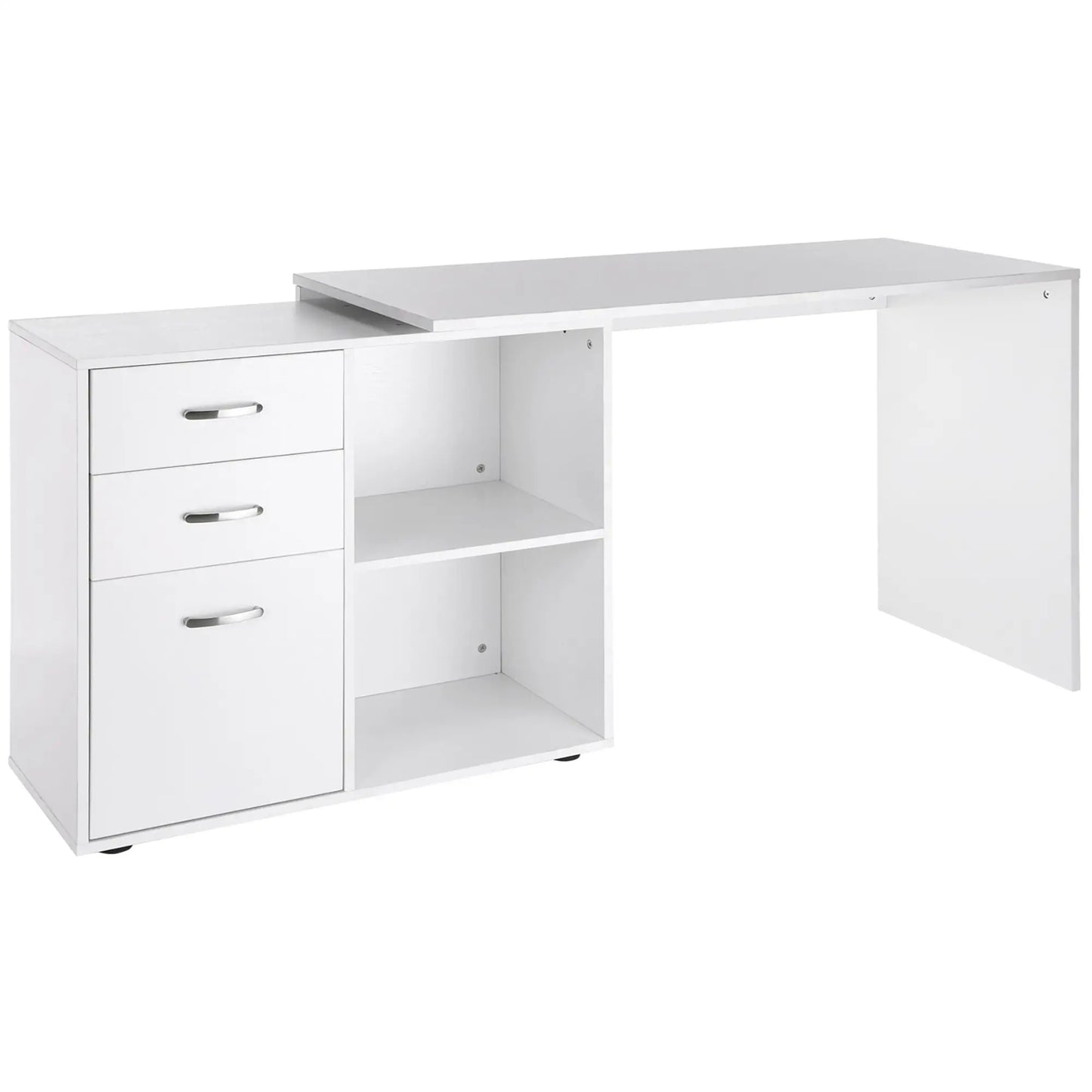 L-Shaped Desk, Computer Corner Desk with Shelf, Drawer, White Computer Desks at Gallery Canada