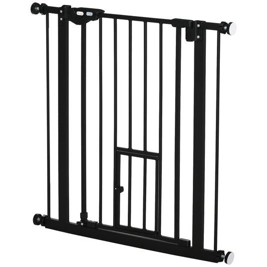 Retractable Gate Extra Wide Press-Mounted with Cat Door, Auto Closing Pet Gate for Stair, Hallway, 29-32 Inch - Gallery Canada