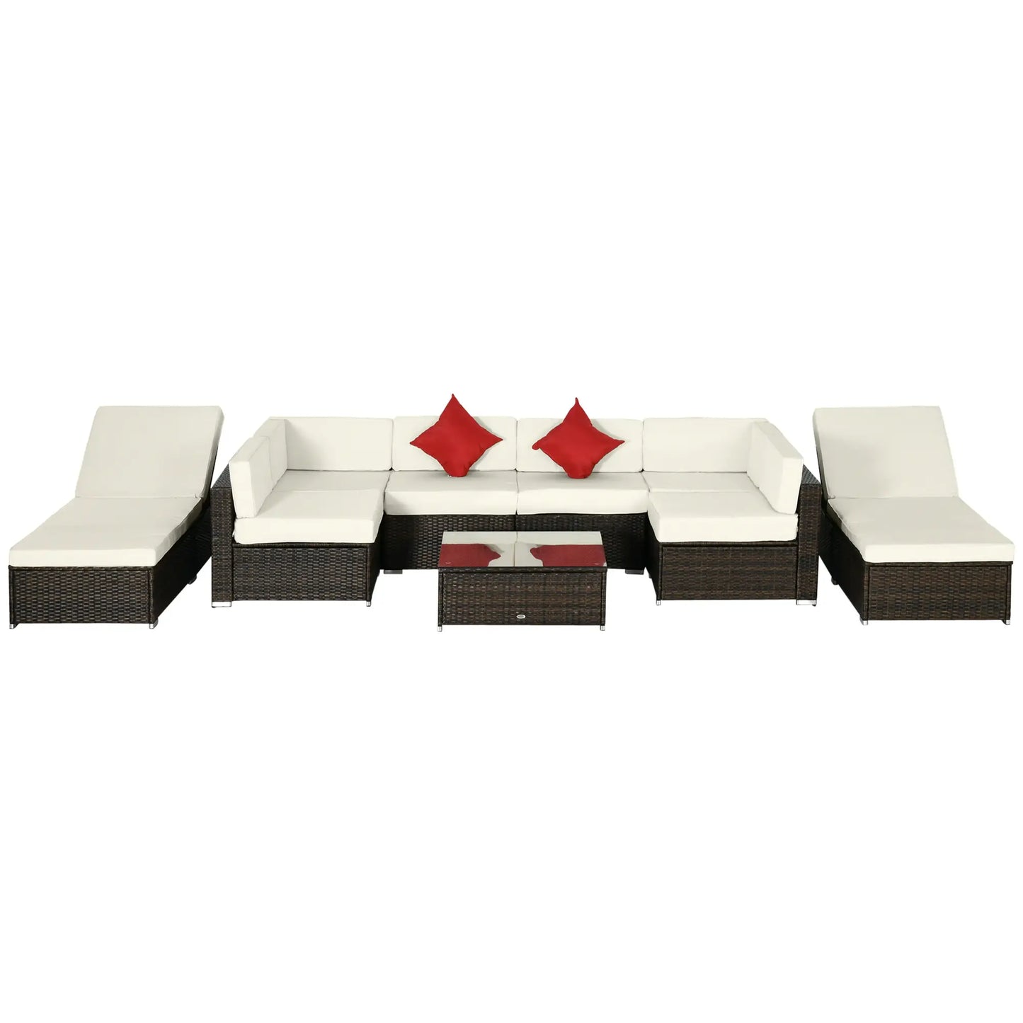 9-Piece Wicker Patio Furniture Set, with Cushion, Cream White Patio Furniture Sets at Gallery Canada