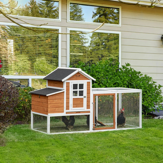 Large Chicken Coop With Nesting Box, For 2-4 Chickens, Orange And White Chicken Coops White, Orange, Black at Gallery Canada