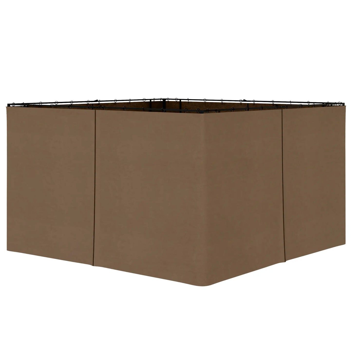 10' x 12' Gazebo Sidewall Set, 4 Panels, Hooks, C-Rings, Brown Gazebo Sidewalls at Gallery Canada