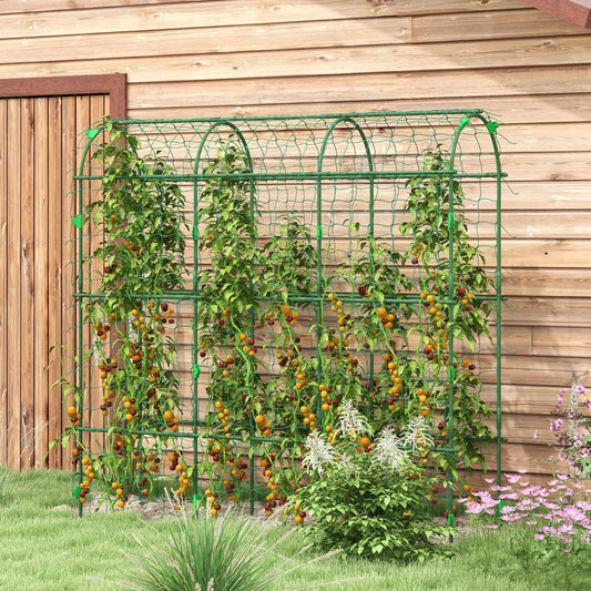 Metal Garden Trellis, A-Frame Arch for Climbing Plants, 17" x 72" x 72" Plant Stands Green at Gallery Canada