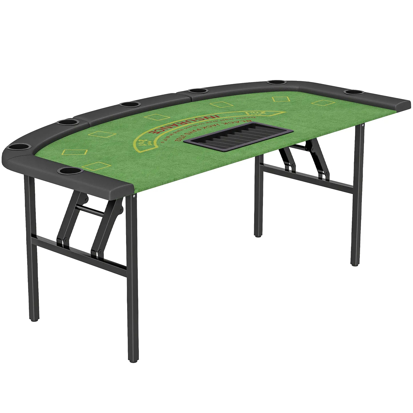 Poker Table Foldable, 72" 8 Player Casino Blackjack Texas Holdem, Green Game Tables at Gallery Canada