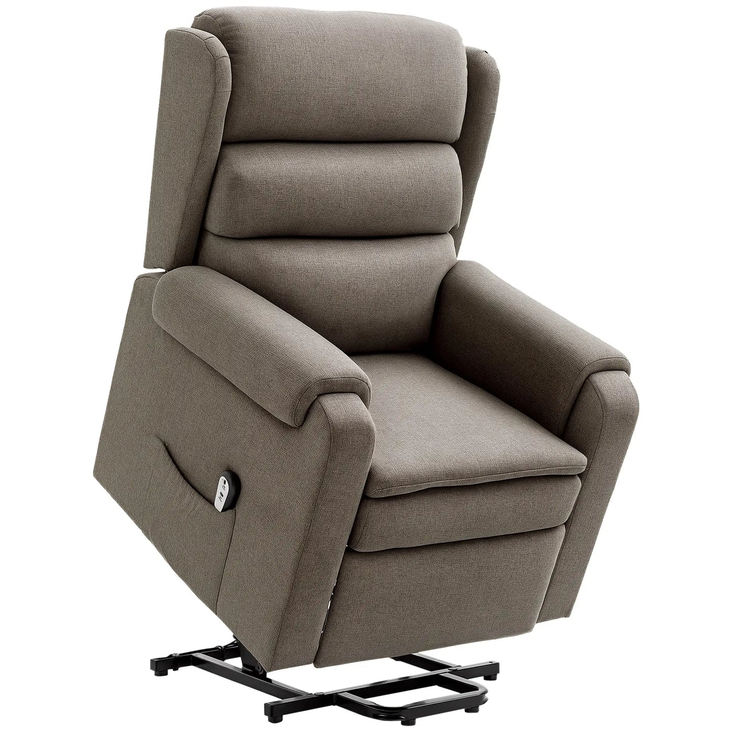 Power Lift Recliner Chair, Remote Control, Footrest, Side Pockets, Brown Electric Power Lift Chairs at Gallery Canada