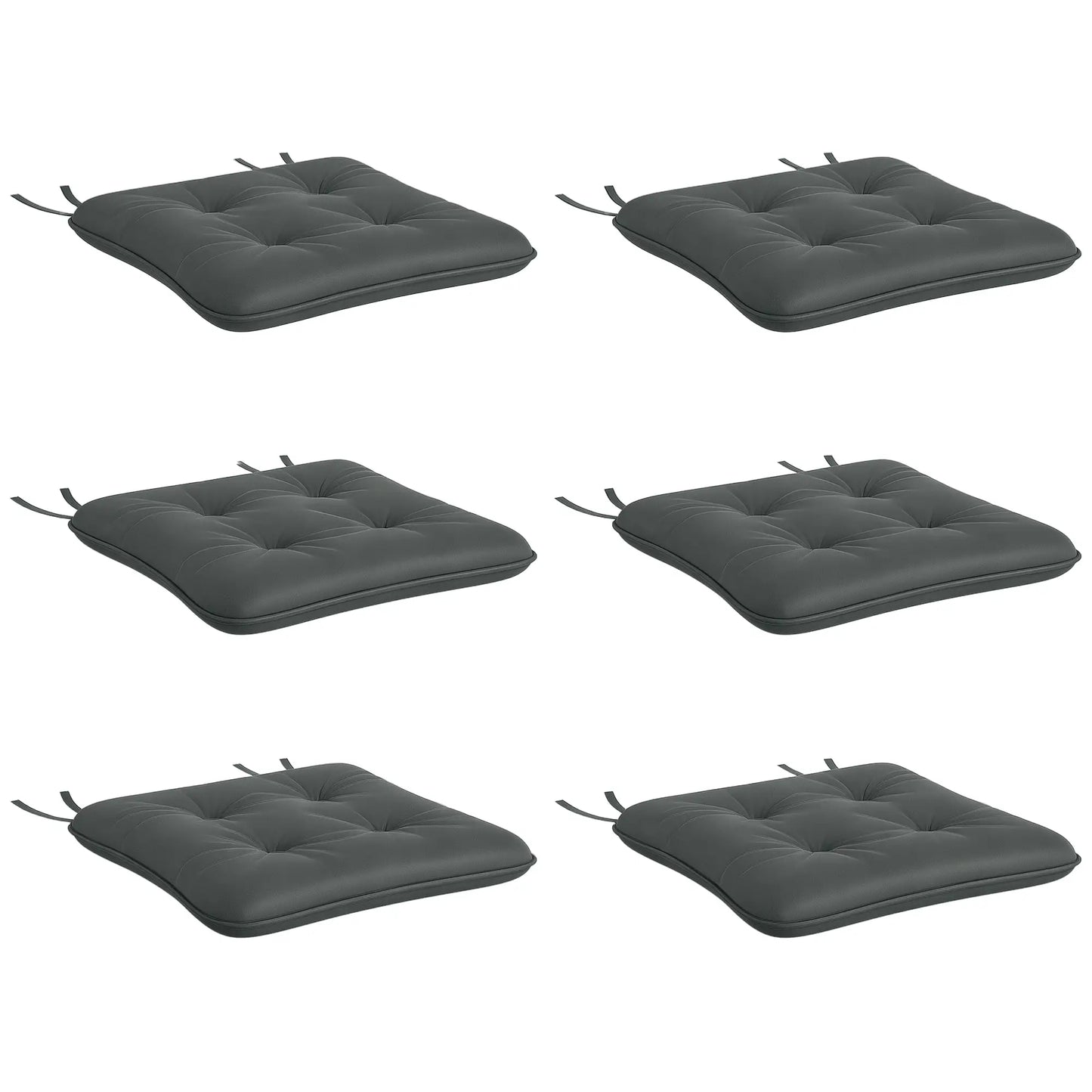 6-Piece Outdoor Patio Chair Cushions, Button Tufted, Charcoal Grey Patio Chair Cushions at Gallery Canada