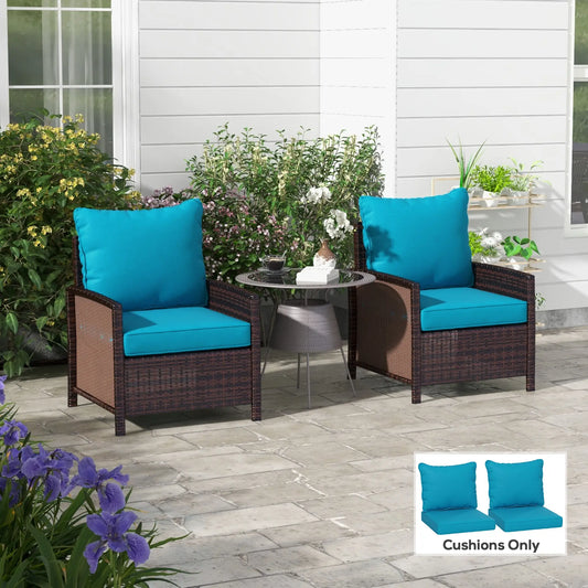 4-Piece Patio Chair Cushion Set With Back, Turquoise Patio Chair Cushions Turquoise Green at Gallery Canada