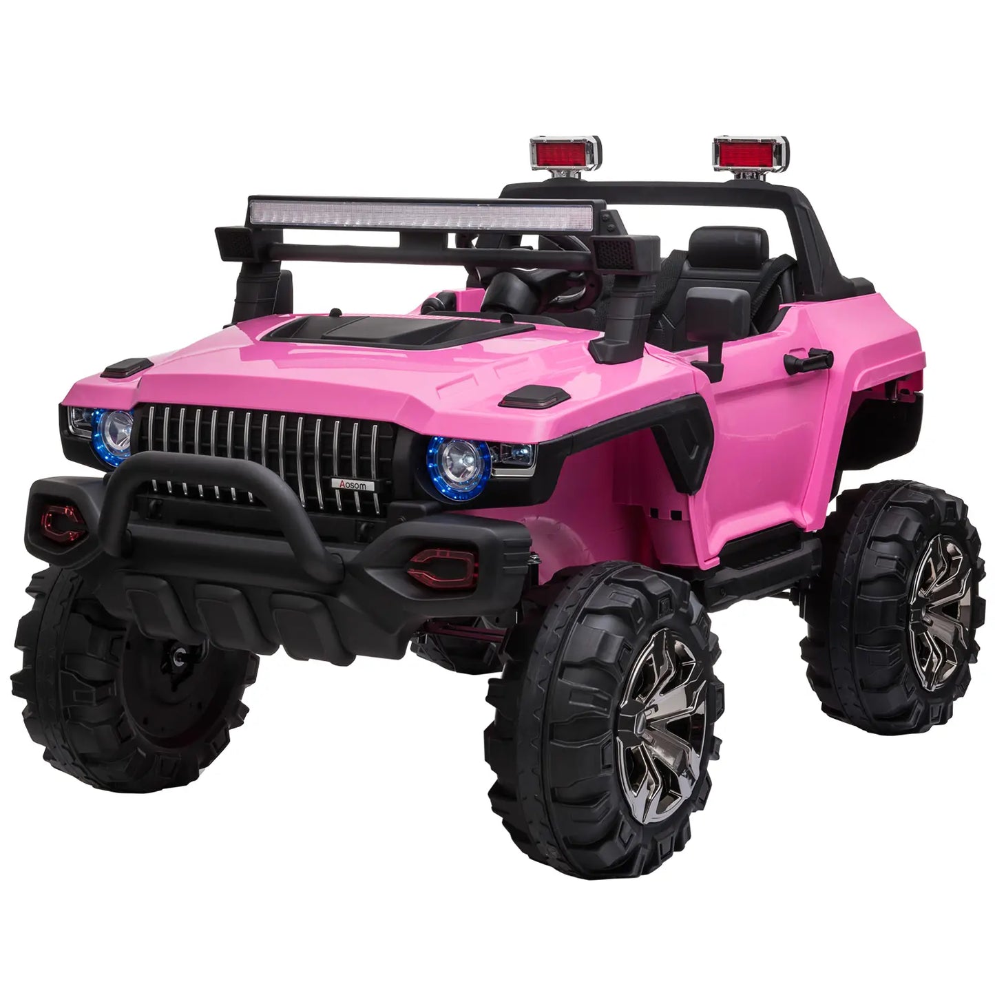 2-Seater Kids Police Car, 12V 7AH Remote Control, Pink Electric Toy Cars at Gallery Canada