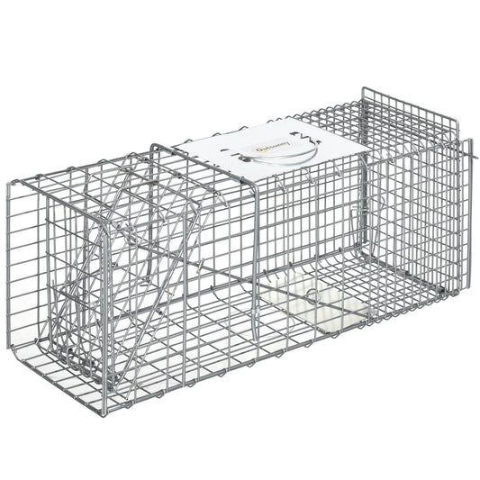 Live Animal Trap, One-Door Raccoon, Animal-Friendly Humane Catch &; Release Steel Cage for Squirrels, Rabbits, Mink, Gopher, 26" x 9.4" x 12" at Gallery Canada