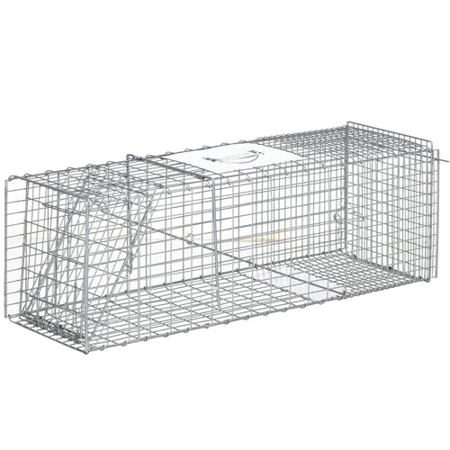 Live Animal Trap, One-Door Raccoon, Animal-Friendly Humane Catch &; Release Steel Cage for Squirrels, Rabbits, Mink, Gopher, Raccoons, Weasels, 36.6