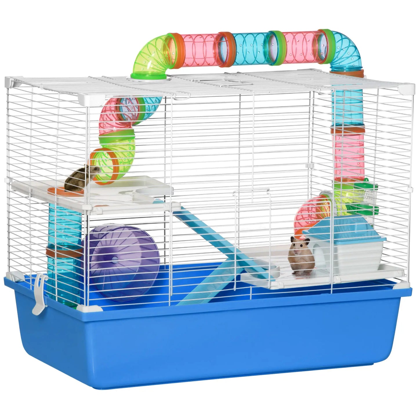 3-Tier Large Steel Small Animal Cage, Exercise Wheel, Water Bottle, Food Dish, Blue Hamster Cages at Gallery Canada