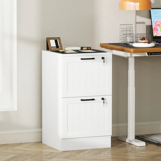 2 Drawer Filing Cabinet with Lock, Office Storage, A4 Letter Size, White Office Cabinets & Cupboards White at Gallery Canada
