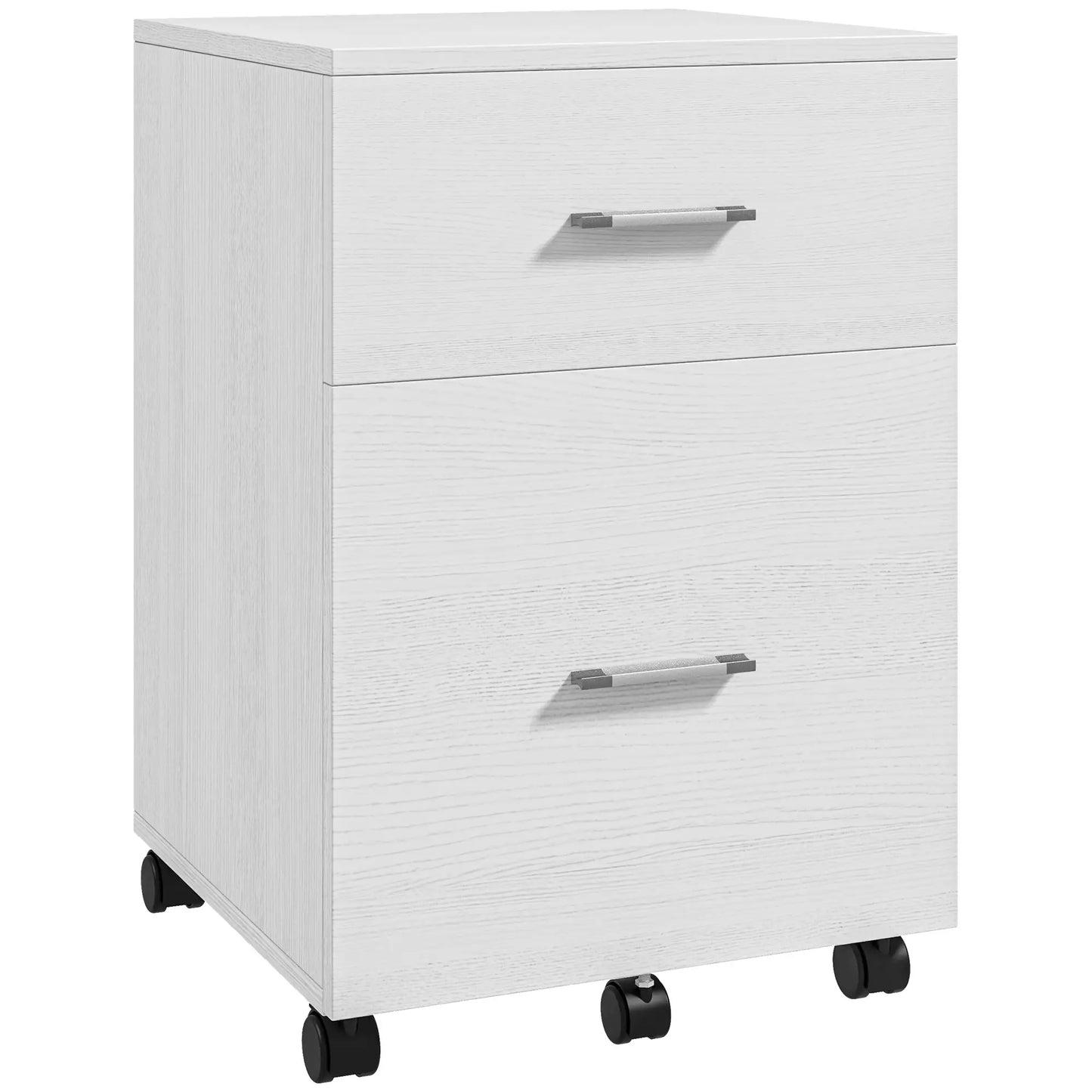 Mobile Vertical File Cabinet, 2 Drawers with Wheels, Letter or A4 Size, White Office Cabinets & Cupboards at Gallery Canada