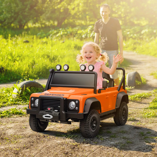 Kids Ride On Truck, Remote Control, Spring Suspension, LED Lights, 3 Speed, Ages 3-5, Orange Electric Toy Cars Orange at Gallery Canada