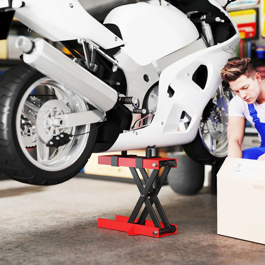 Motorcycle Scissor Lift Jack, 1100 lbs ATV Dirt Bike Stand, 3.7-15.7" Adjustable Height, Red Automotive Black, Red at Gallery Canada