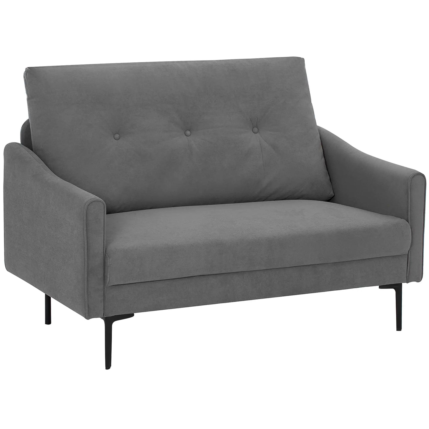 2 Seater Sofa, Small Size, Modern Couch with High-Resilience Foam, Grey 2-Seater Sofas at Gallery Canada