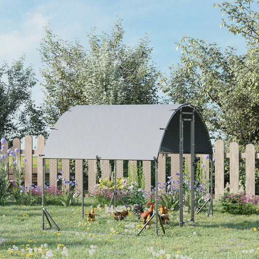 Large Metal Chicken Coop, Walk-in Enclosure, 9.2' x 6.2' x 6.5', Silver Chicken Coops Silver at Gallery Canada