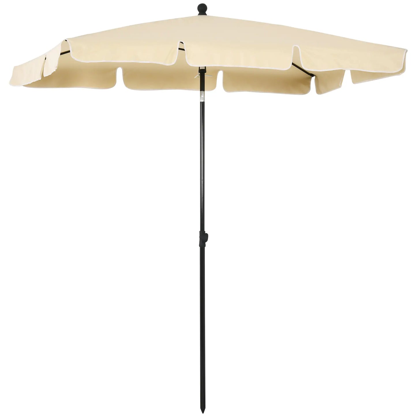 6.5x4ft Rectangle Patio Umbrella, Aluminum, Tilt Adjustable, Beige Sun Umbrellas at Gallery Canada