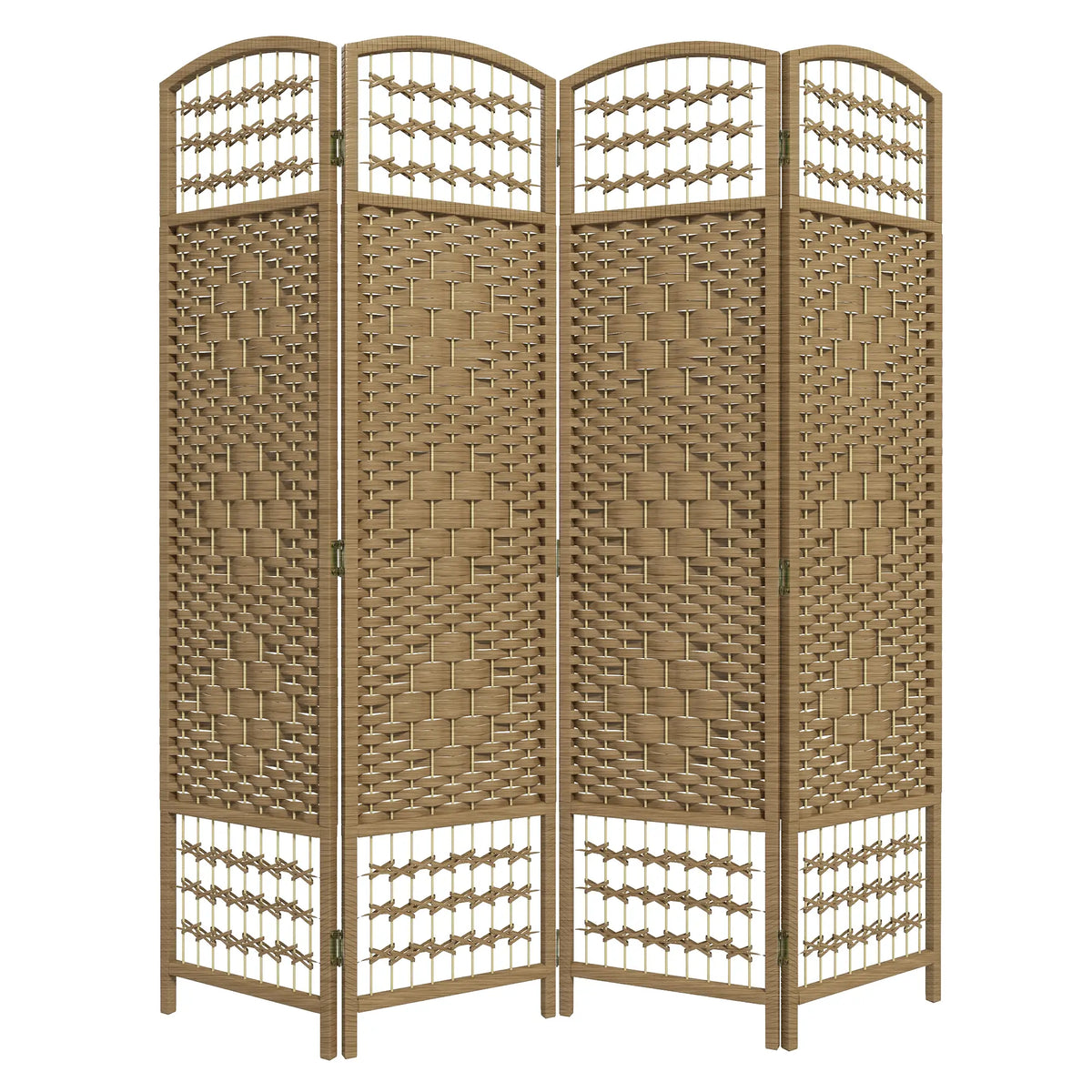 4 Panel Folding Room Divider, Portable Privacy Screen, Natural Room Dividers at Gallery Canada