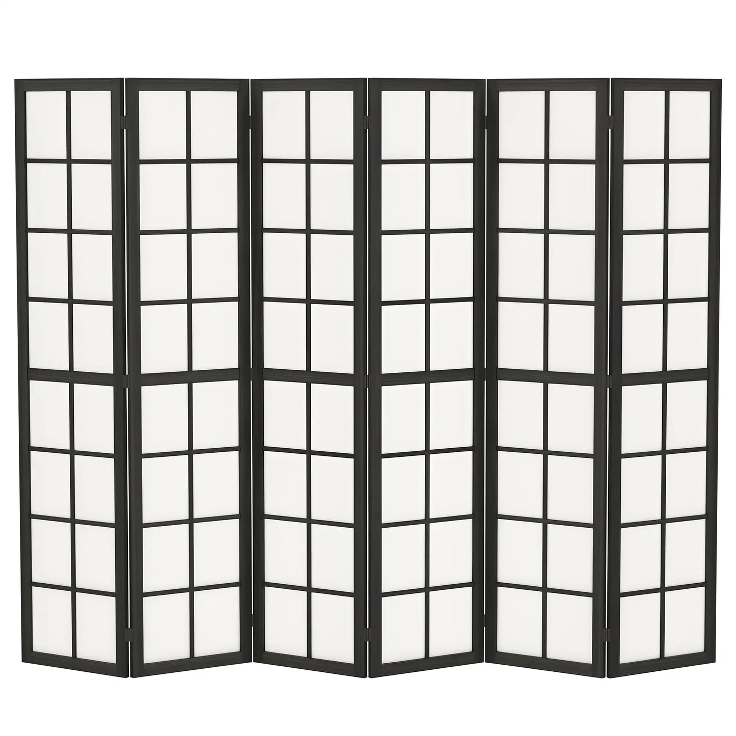 6 Panel Room Divider, 5.6 ft, Folding Wall Partition, Black Room Dividers at Gallery Canada