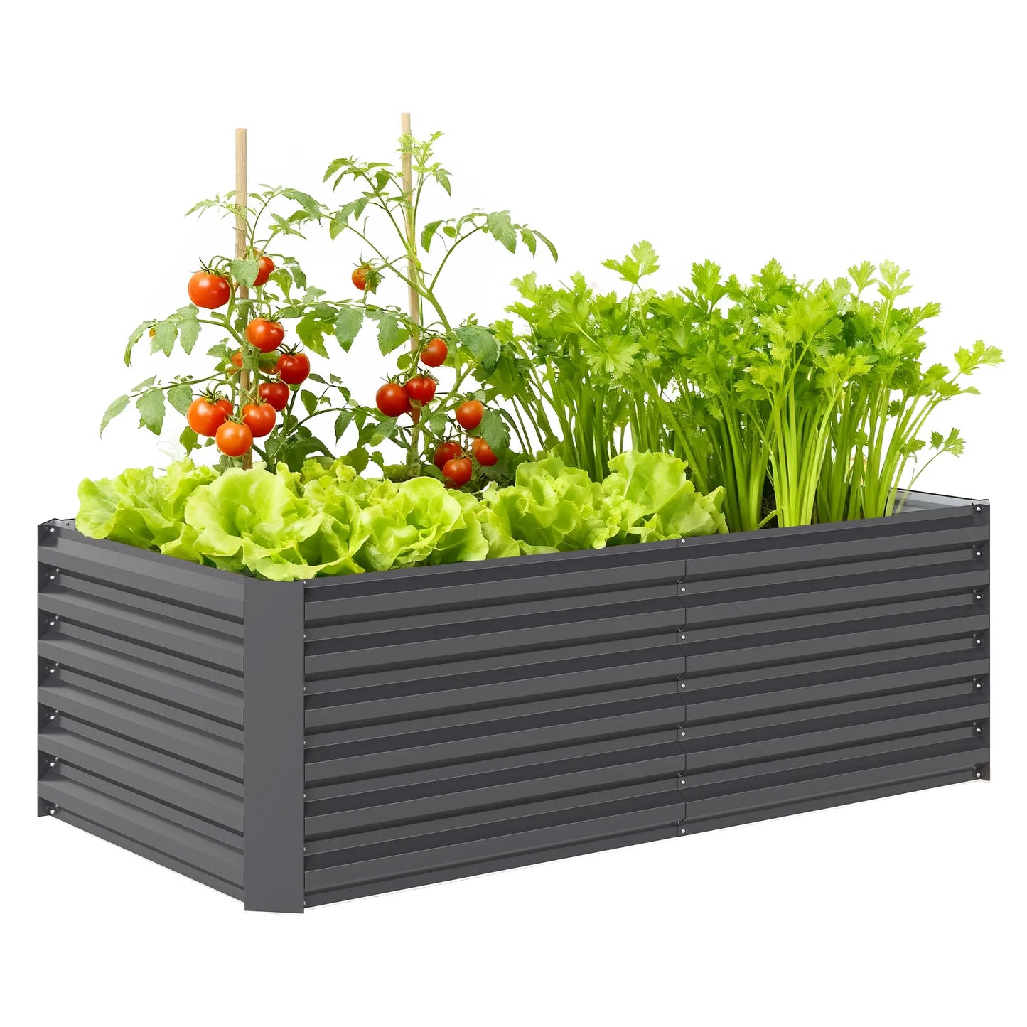 6' x 3' x 2' Raised Garden Bed, Galvanized Planter Box, Dark Grey Galvanized Planter Boxes at Gallery Canada
