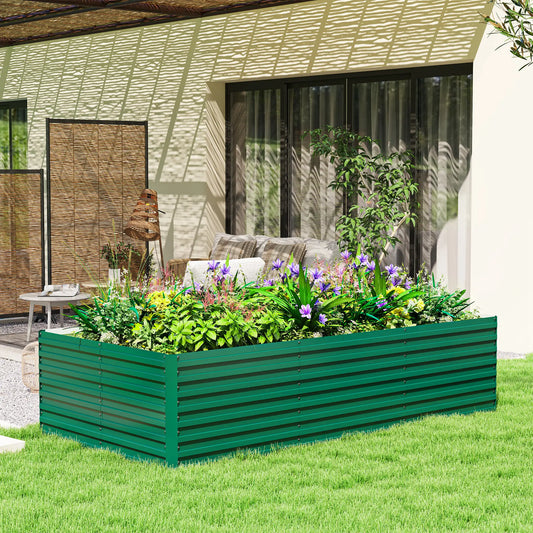 8' x 4' x 2' Raised Garden Bed, Galvanized Planter Box, Green Raised Garden Beds Green at Gallery Canada