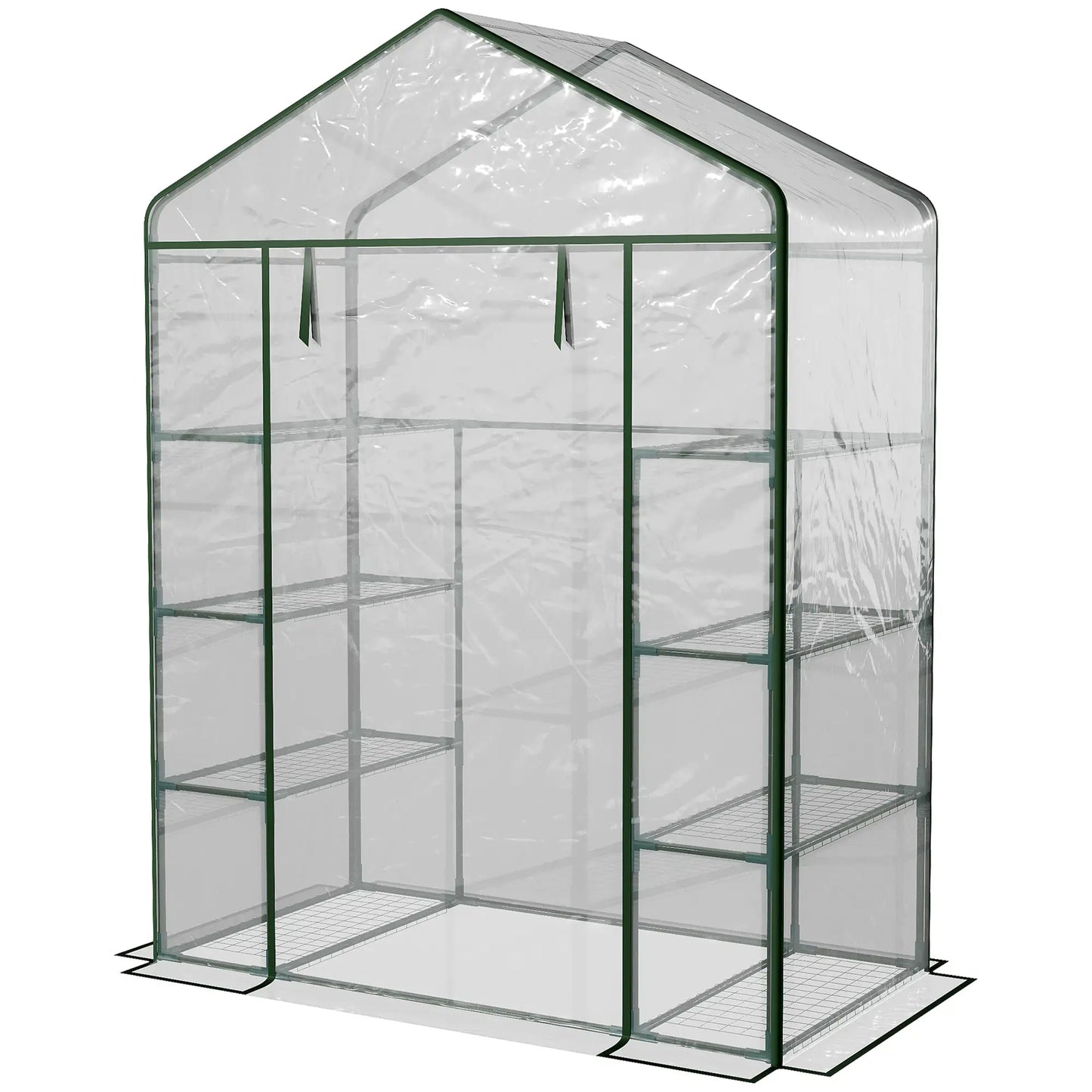56” x 29” x 77” Walk-In Greenhouse, 4 Tier Shelves, Roll Up Door, Transparent Walk In Greenhouses at Gallery Canada
