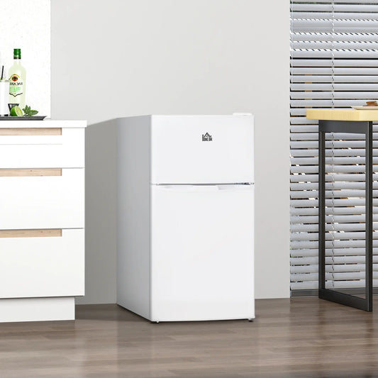 3.2 Cu Ft Compact Refrigerator, Mini Fridge with Freezer, Adjustable Shelves, White Small Kitchen Appliances White at Gallery Canada