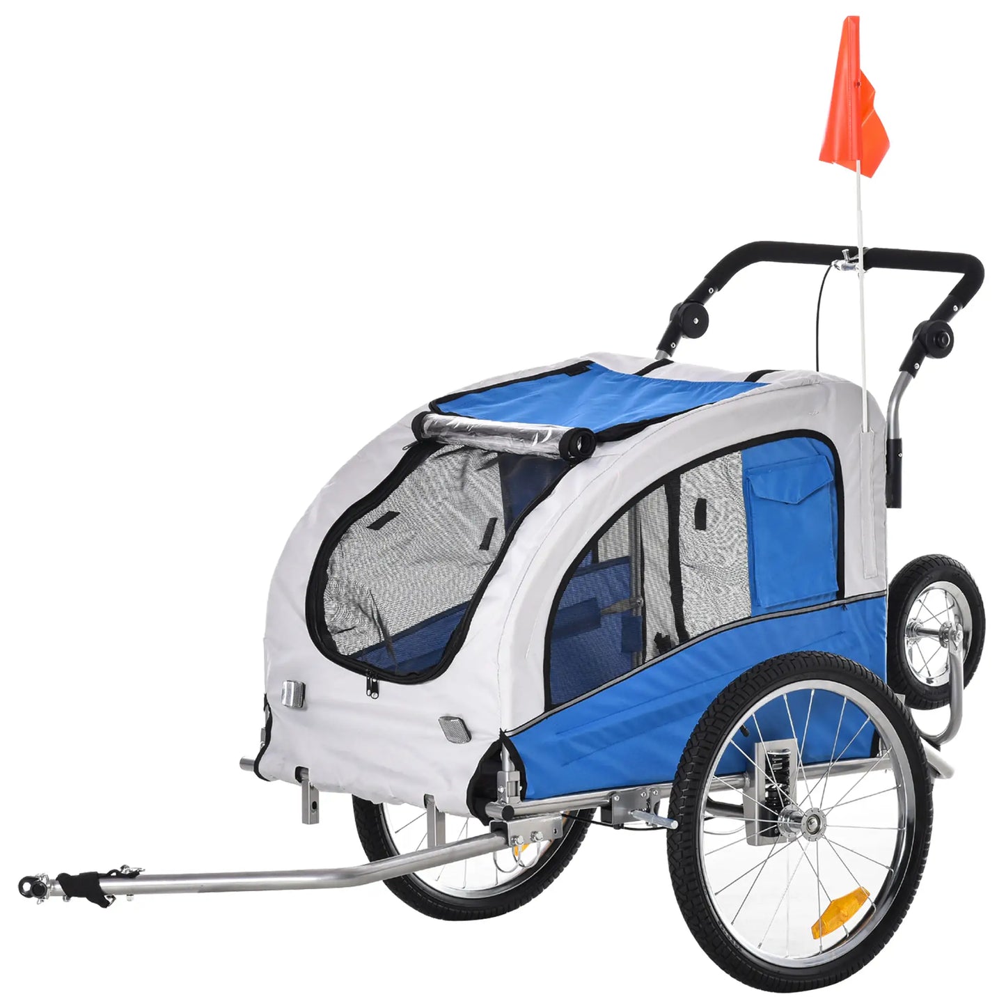 Dog Bike Trailer, 2-In-1 Pet Stroller, Bicycle Wagon, Blue Dog Bike Trailers & Strollers at Gallery Canada