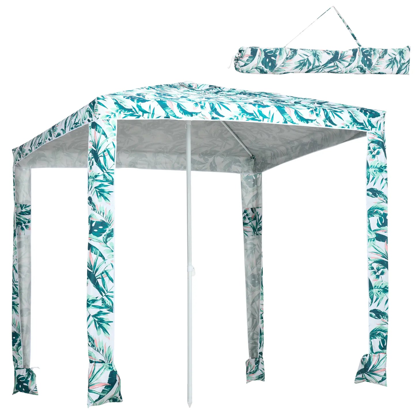 6.5' Beach Umbrella, UV50+ Sun Shade with Sandbags, Green Beach Umbrellas at Gallery Canada