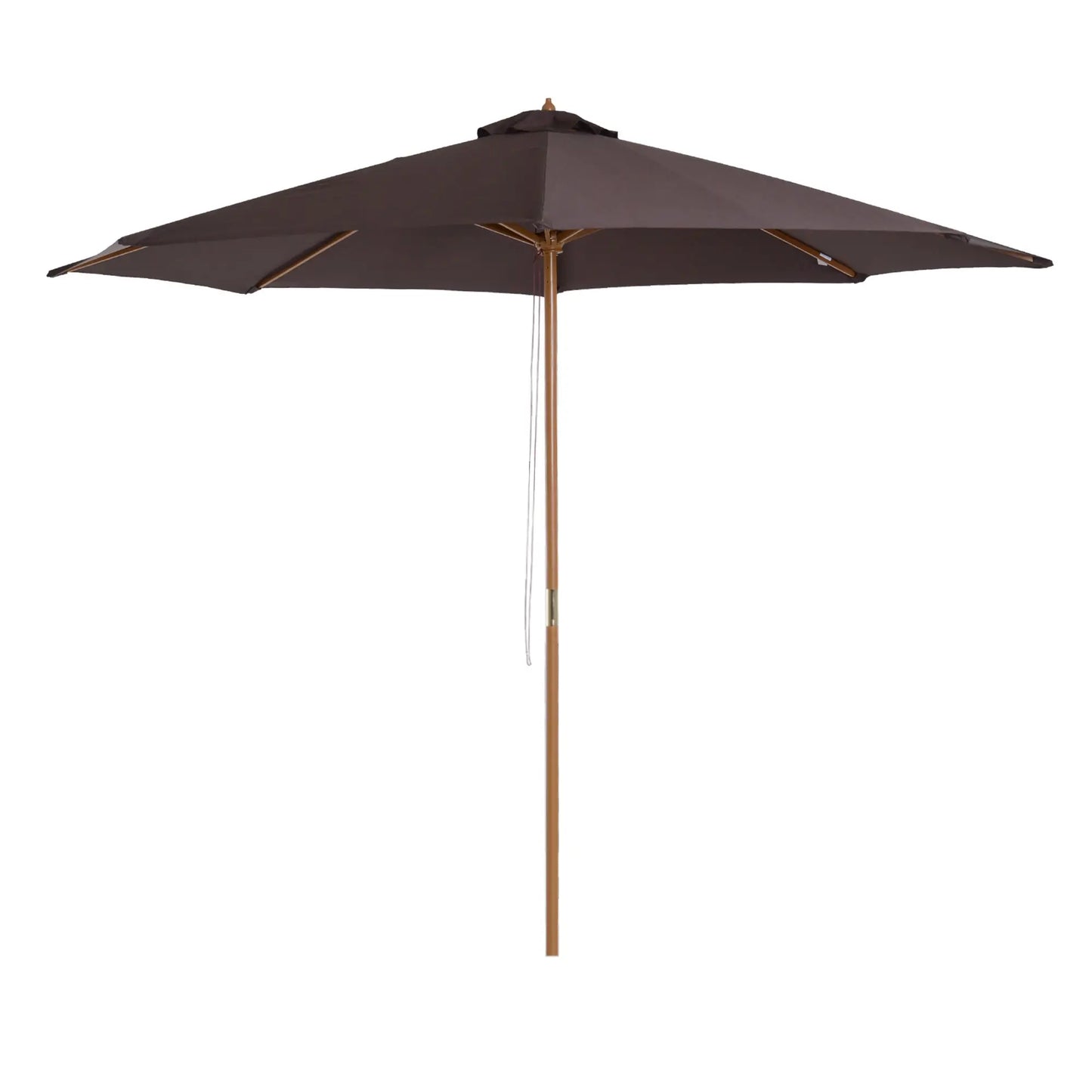 10' x 8' Wooden Patio Umbrella, Outdoor Sunshade Canopy, Bamboo Rib Sun Umbrellas at Gallery Canada