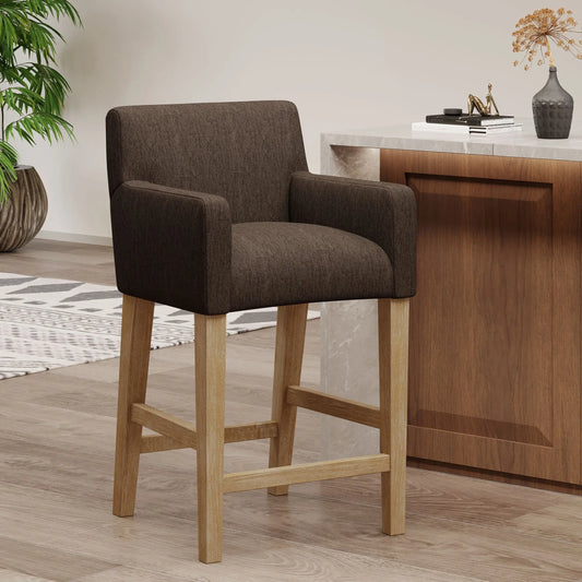 Counter Stool, Rubberwood Frame, Contemporary, 24" L x 23" W x 39.5" H, Brown Bar Stools Brown at Gallery Canada