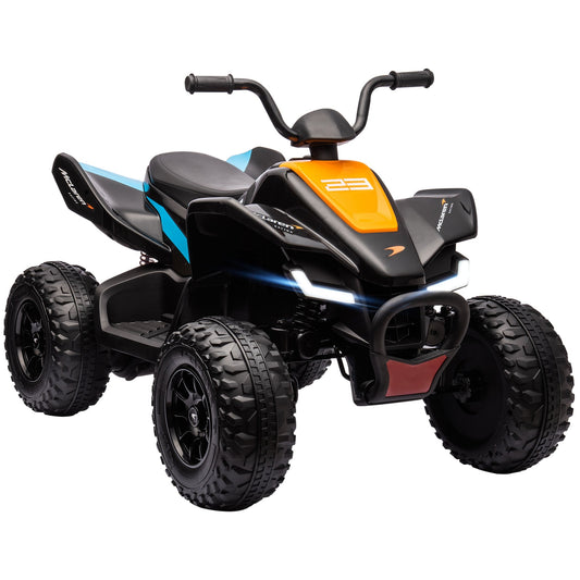 Mclaren MCL 35 Liveries Licensed 12V Kids ATV Quad, 4 Wheeler Battery Powered Electric Vehicle with Slow Start, Music MP3, Headlights, Suspension Wheel, Boys and Girls, Black at Gallery Canada