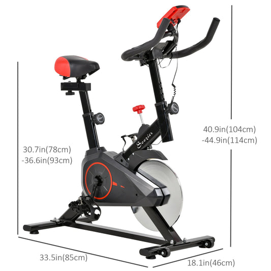 Upright Exercise Bike Indoor Bicycle Cardio Workout Cycling Machine Fitness Equipment for Home Gym w/ Adjustable Resistance Flywheel LCD Monitor - Gallery Canada