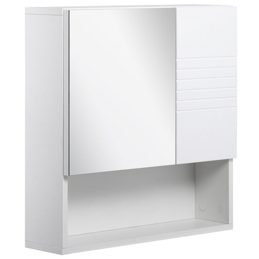 Medicine Cabinet with Mirror, Bathroom Wall Cabinet, Storage Organizer with Mirror Door, Adjustable Shelf, White - Gallery Canada