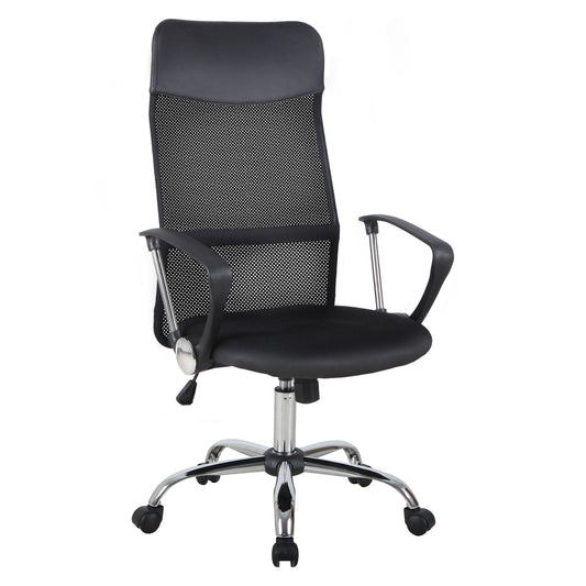 Mesh Office Chair, High Back Desk Chair, Swivel Computer Chair with Adjustable Height, Wheels, Black - Gallery Canada