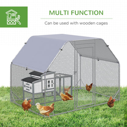 Metal Chicken Coop for 4-6 Chickens, Walk In Chicken Run Outdoor with Cover for Backyard Farm, 9.2' x 6.2' x 6.4' at Gallery Canada