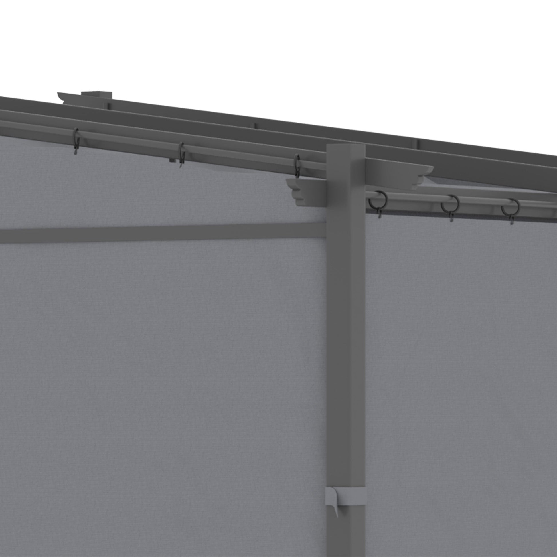 Metal Pergola with Sliding Roof Canopy, Retractable Pergola Canopy, 10' x 10', Dark Grey at Gallery Canada
